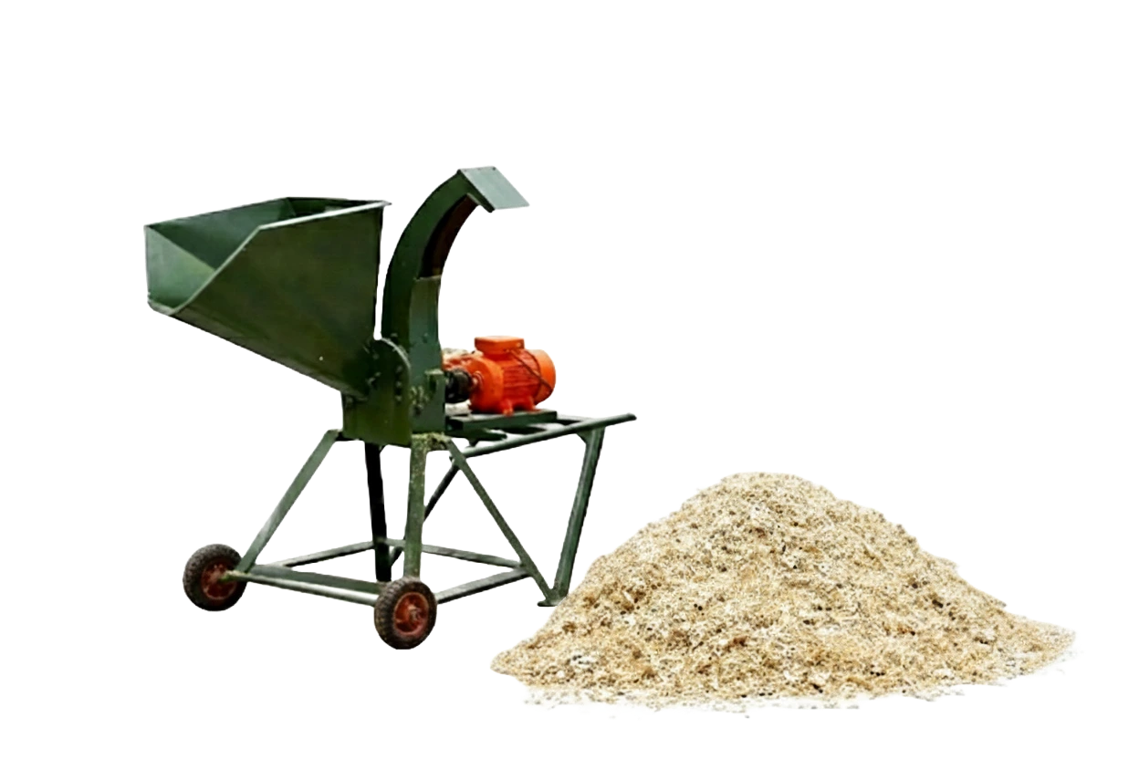 Picapastos Vilar modelo verde con motor naranja y pasto picado